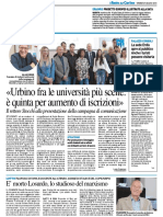 Urbino Tra Le Università Più Scelte: È Quinta Per Aumento Di Iscrizioni - Il Resto Del Carlino Del 29 Giugno 2018