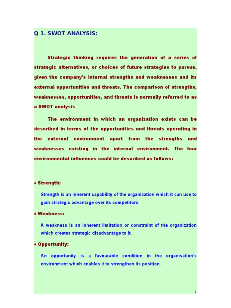 A Comprehensive SWOT Analysis: Understanding the Internal and External ...