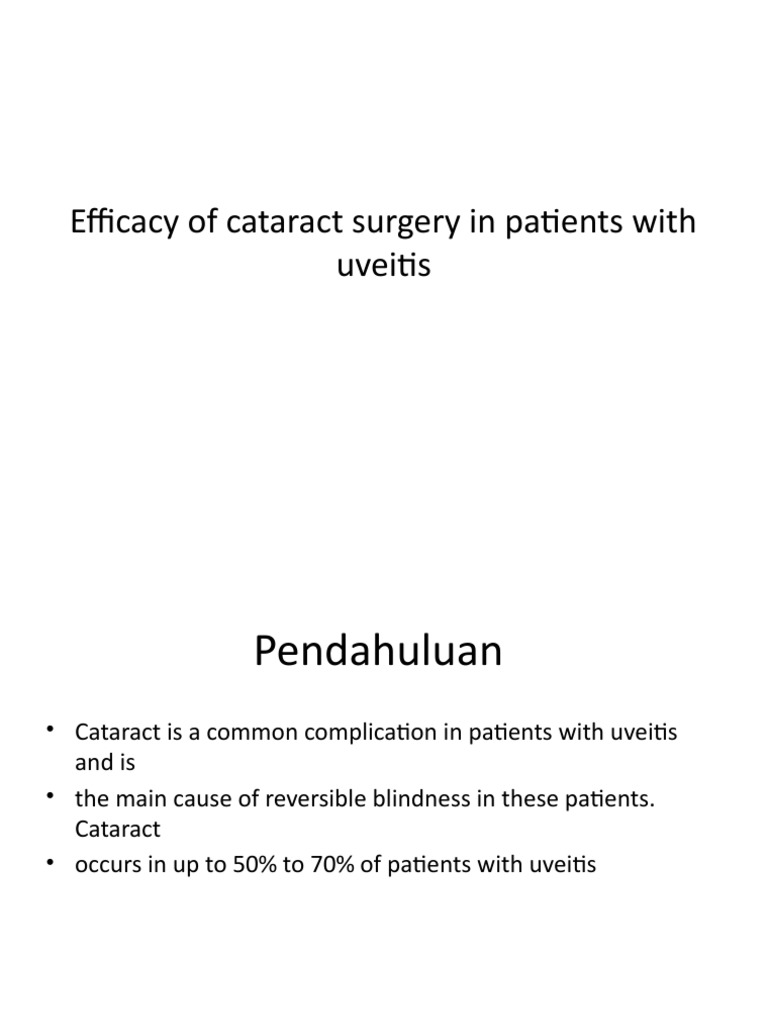 Cataract Surgery Outcomes in Uveitis Patients | PDF | Cataract | Surgery