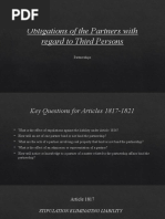 Obligations of The Partners With Regard To Third Persons