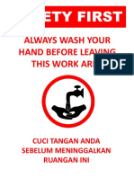 Wash Hands Before Leaving Work Area