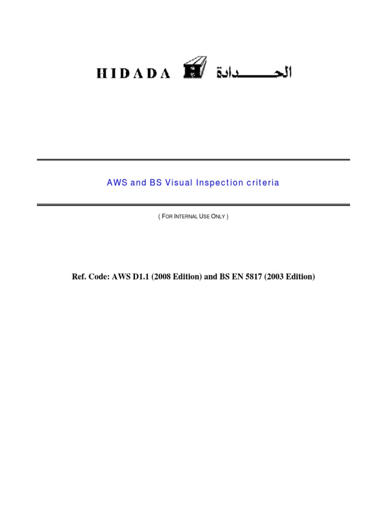 AWS D1.1 Visual Inspection Criteria | PDF