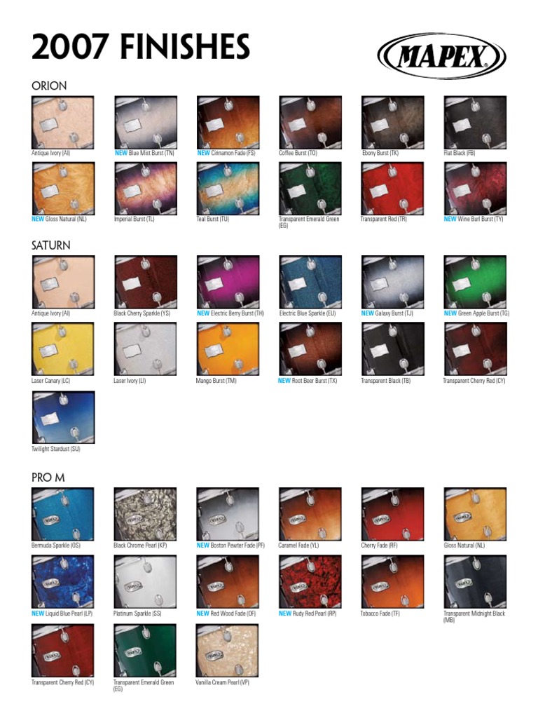 Mapex Finishes 2007 | PDF | Art