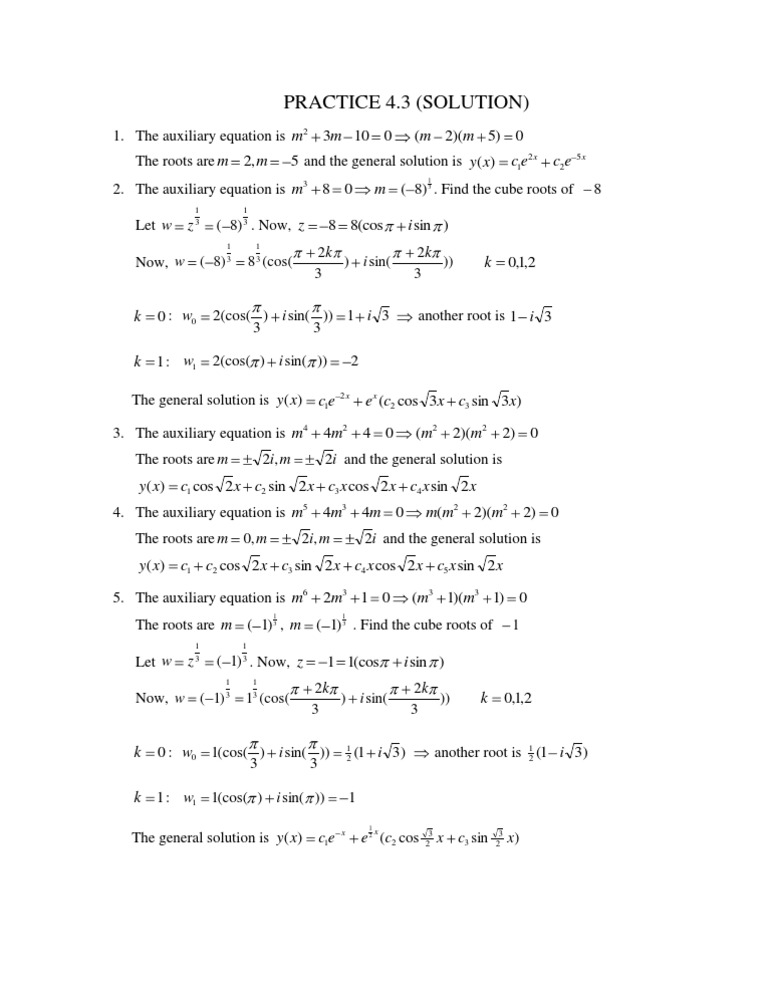 Practice 4.3 (Solution) | PDF | Algebra | Teaching Mathematics