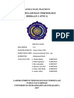 Laporan Hasil Praktikum Formulasi Dan Te