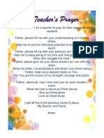 A Teacher's Prayer: A Prayer Suitable For A Teacher To Pray For Their Own Work and Students