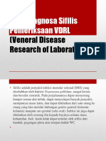 Cara Diagnosa Sifilis Pemeriksaan VDRL (Veneral Disease