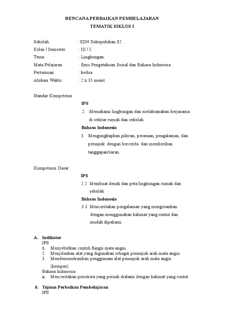 Contoh Rpp Perbaikan Ptk Paud Guru Paud