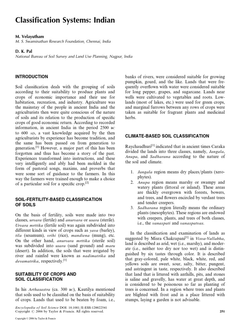 Indian Classification Systems | PDF | Soil | Map