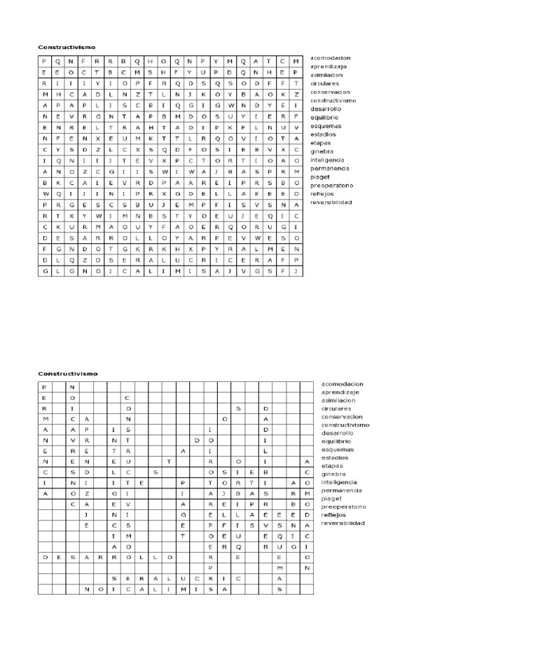 Sopa de Letras Constructivismo | PDF