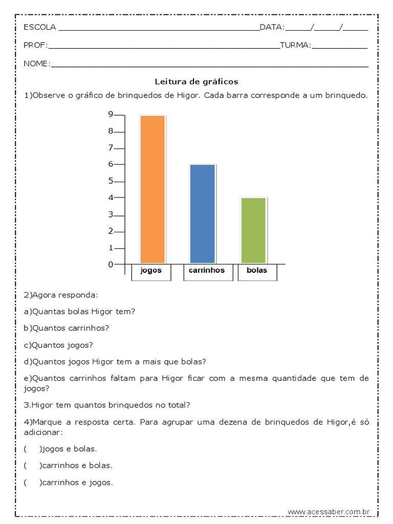 Leitura e Interpretação de Gráficos 4º Ano | PDF