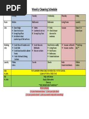 Cleaning Schedule