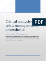 Critical Analysis of Crisis Management in Anaesthesia