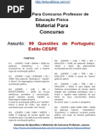 Simulado Concurso Professor de Educacao Fisica Material Gratis Concurso SEDUC Simulado 99 Questoes de Portugues CESPE Docx