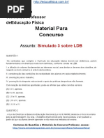 Simulado Concurso Professor de Educacao Fisica Questoes Concurso Pedagogia Simulado 3 LDB Docx