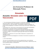 Simulado Concurso Professor de Educacao Fisica Questoes Concurso Pedagogia Simulado Celson Vasconcelos