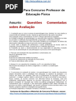 Simulado Concurso Professor de Educacao Fisica Questoes Concurso Pedagogia Simulado COMENTADO AVALIACAO Docx
