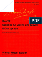 Antonin Dvorák - Sonatina Op. 100 For (Violin) Flute & Piano - Piano Score PDF