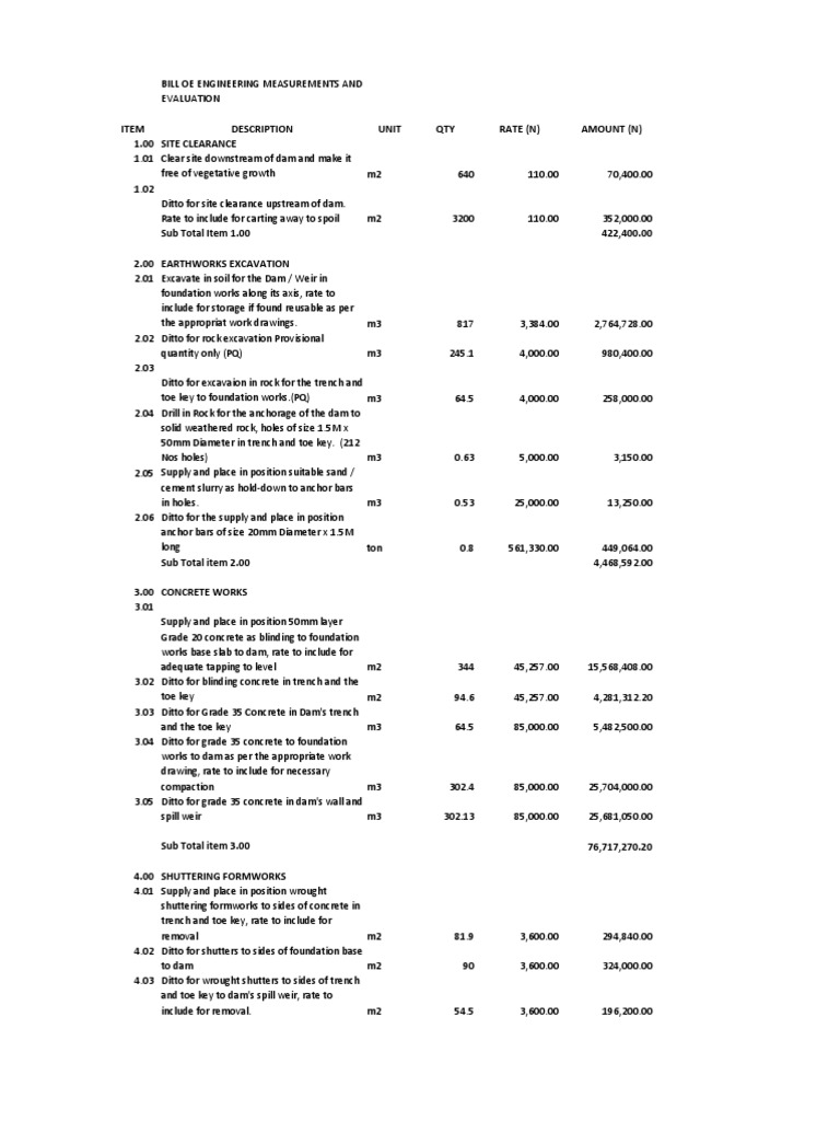 Engineering Measurements for Dam Construction | PDF | Dam | Concrete