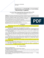 The Impact of Capital Structure On Profitability of Listed Indian Infrastructure Companies Project FM1 Submission