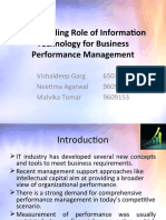 The Enabling Role of Information: Technology For Business Performance Management