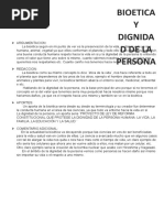 Bioética y Dignidad de La Persona