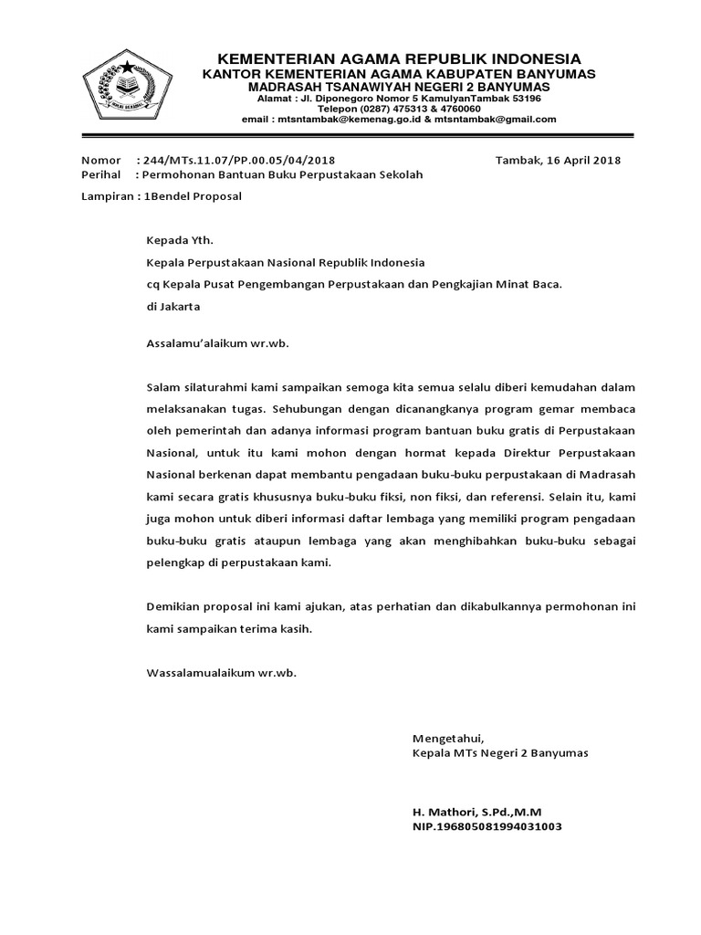 Proposal Bantuan Buku