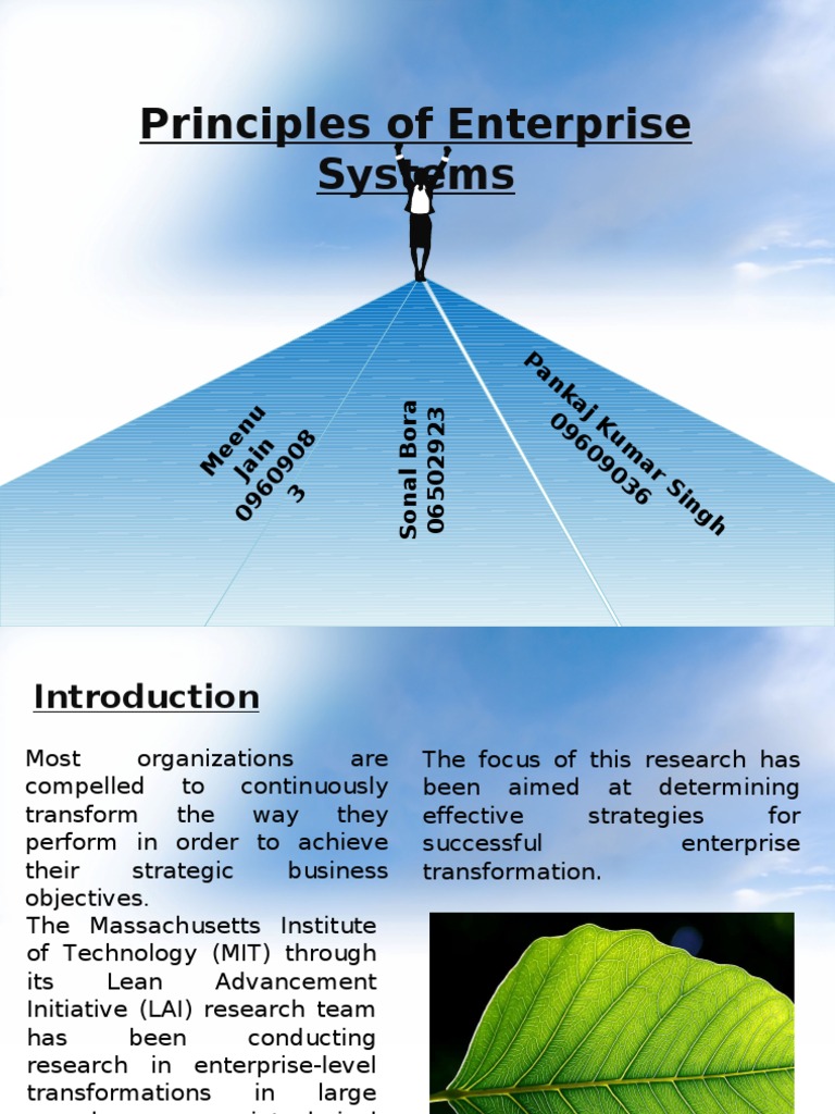 Principles of Enterprise Systems Enterprise Architecture Leadership