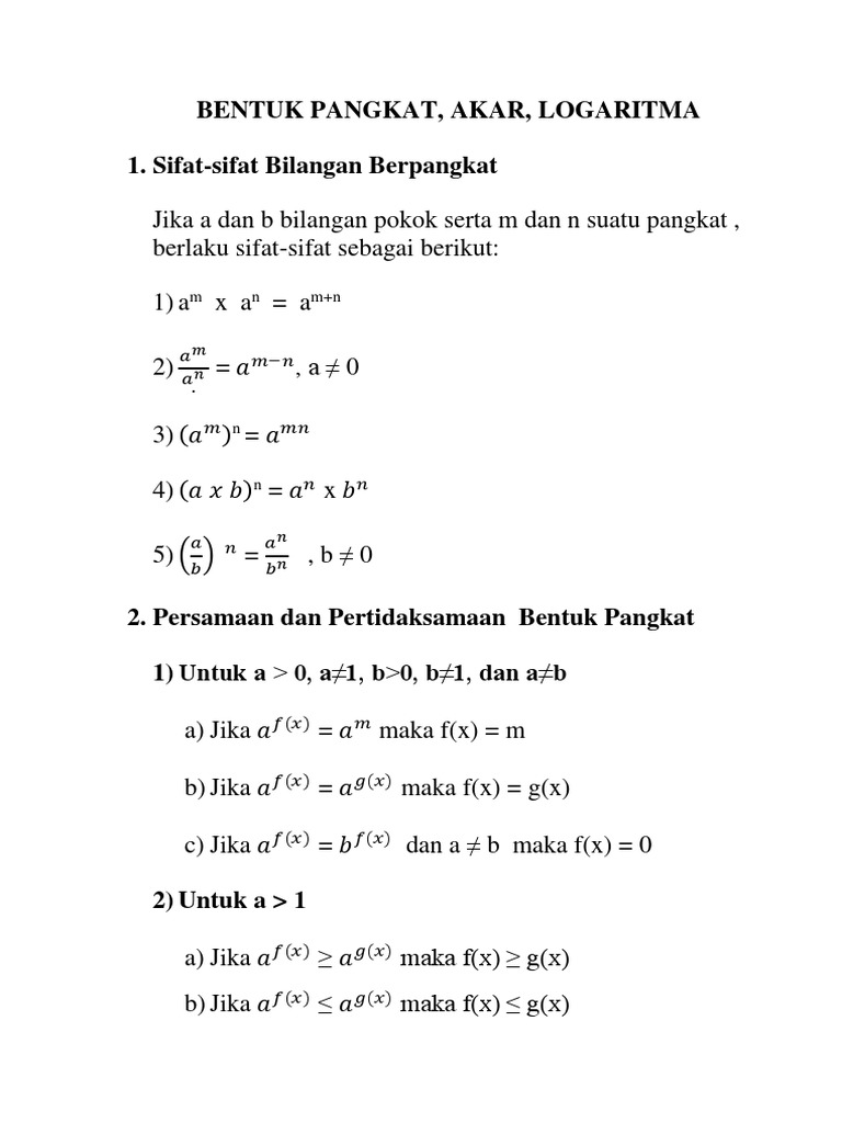 Bentuk Pangkat | PDF