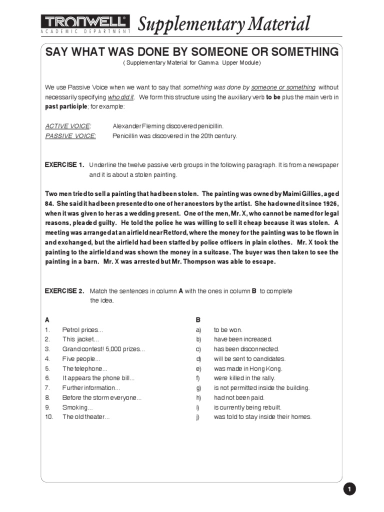 Gum What Was Done by Someone-Passive Voice | PDF | Pardon | Grammar