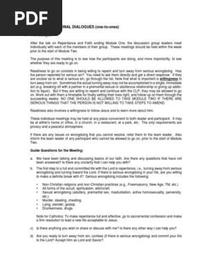 One on One Guide Module 1