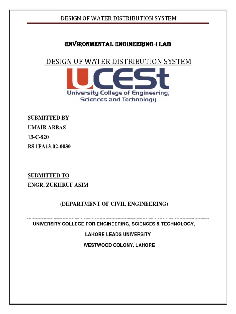 Water Distribution System Design | PDF | Water Supply Network ...