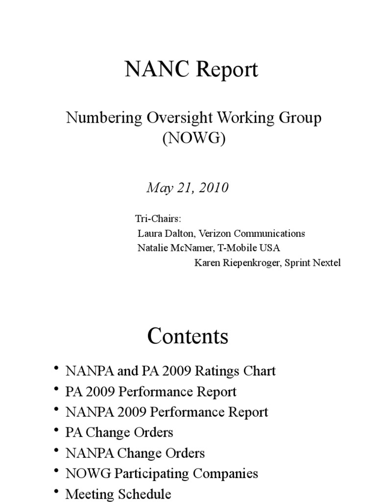 2009 NANPA and PA Performance Review | PDF | Business | Communication