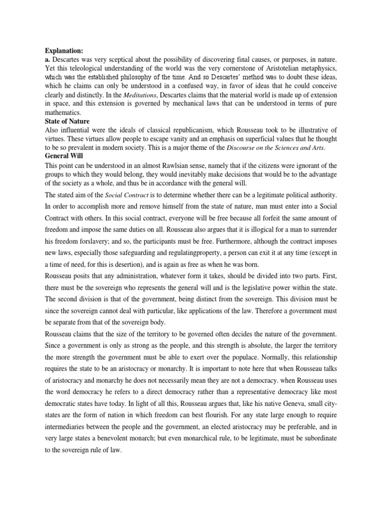 Rousseau's Social Contract Theory The Distinction Between Sovereign and Government According to