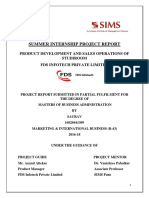 Summer Internship Project Report: Product Development and Sales Operations of Studiroom Fds Infotech Private Limited