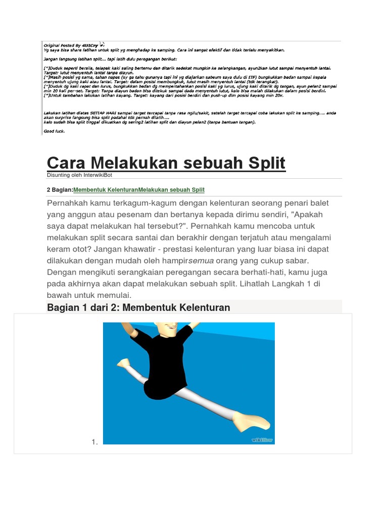 Cara Efektif Belajar Melakukan Split | PDF | Pengembangan Diri ...