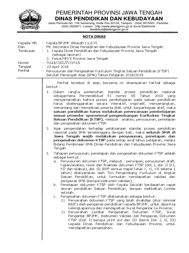 Kop Surat Dinas Pendidikan Provinsi Jawa Tengah - Terkait 