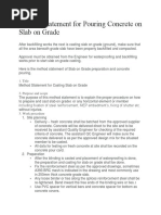 Method Statment - Concrete Pour SoG