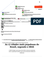 As 17 Cidades Mais Populosas Do Brasil, Segundo o IBGE