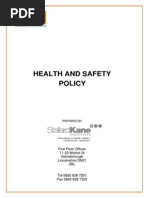 Health and Safety Policy PDF