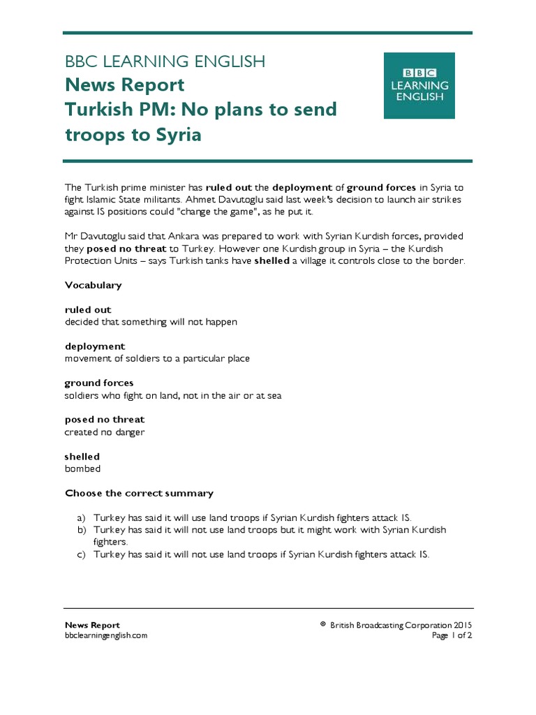 News Report About Turkey | PDF