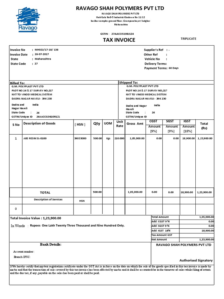 GM 3 | Invoice | Taxes