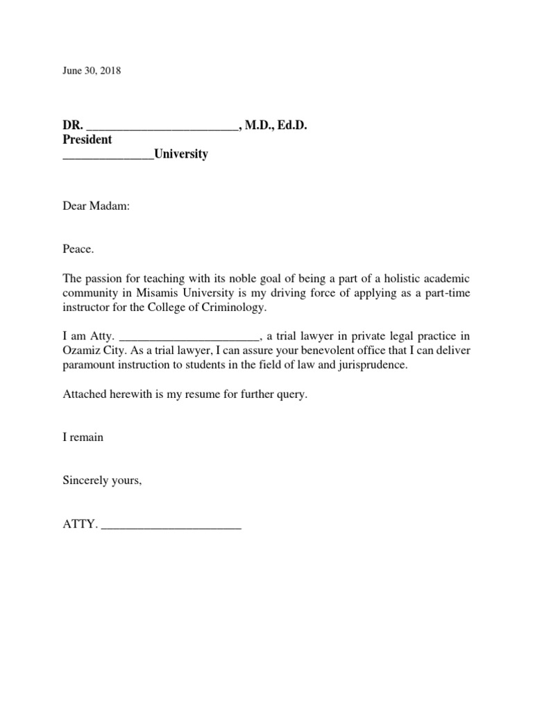 Application for Part-Time Criminology Instructor | PDF