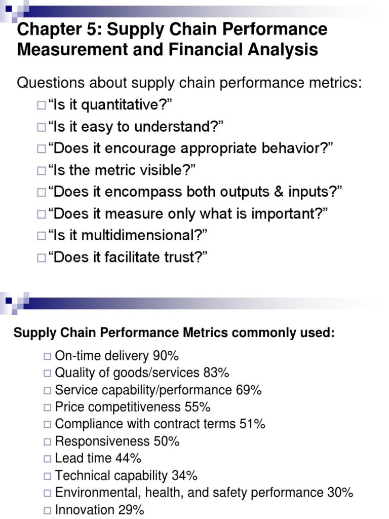 Supply Chain Performance Metrics Guide | PDF | Supply Chain | Market ...