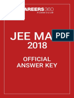 JEE Main 2018 Official Answer Key