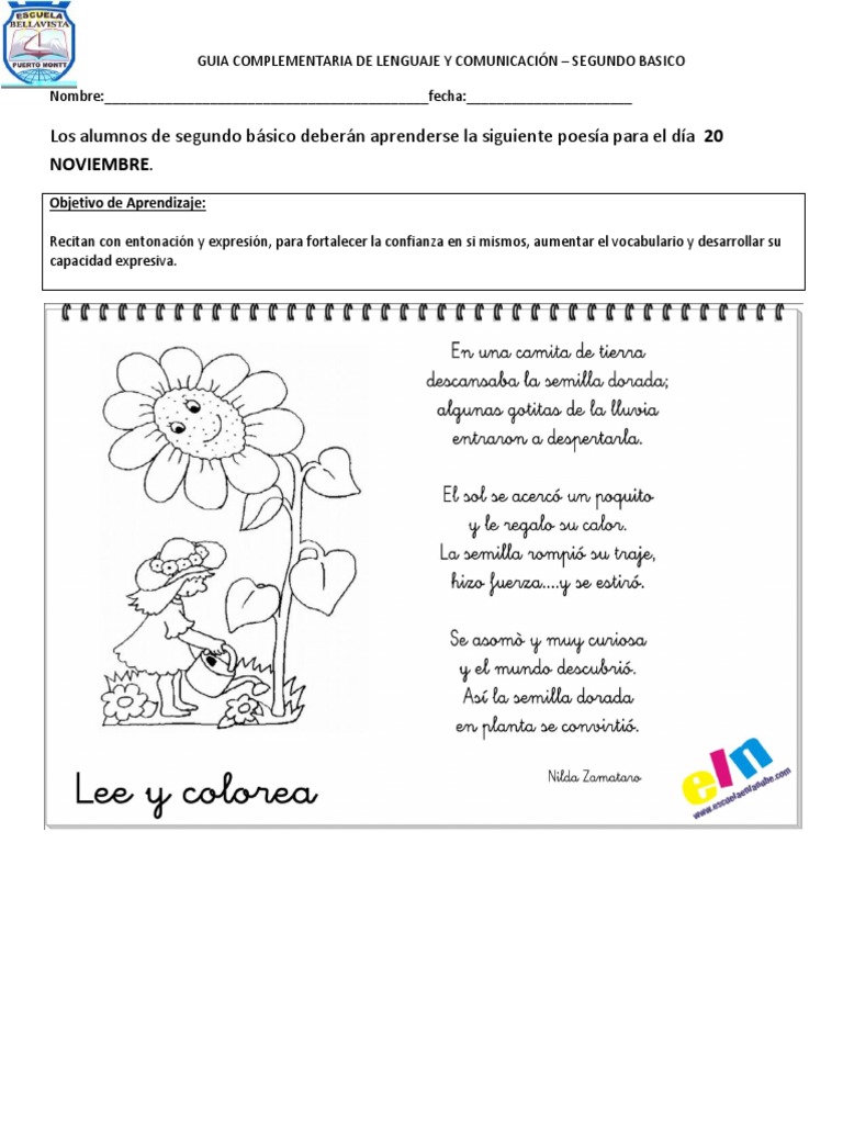 Poema para Segundo Basico | PDF