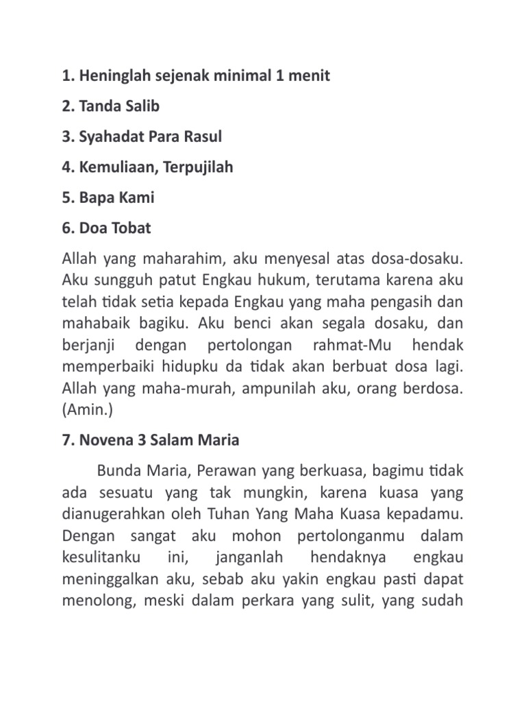 Doa Novena 3 Salam Maria Pdf