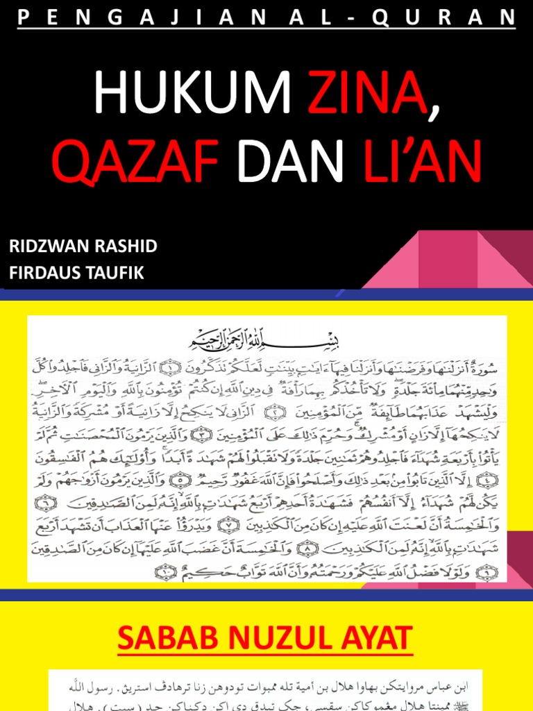 Hukum Zina, Qazaf, dan Li'an dalam Islam | PDF