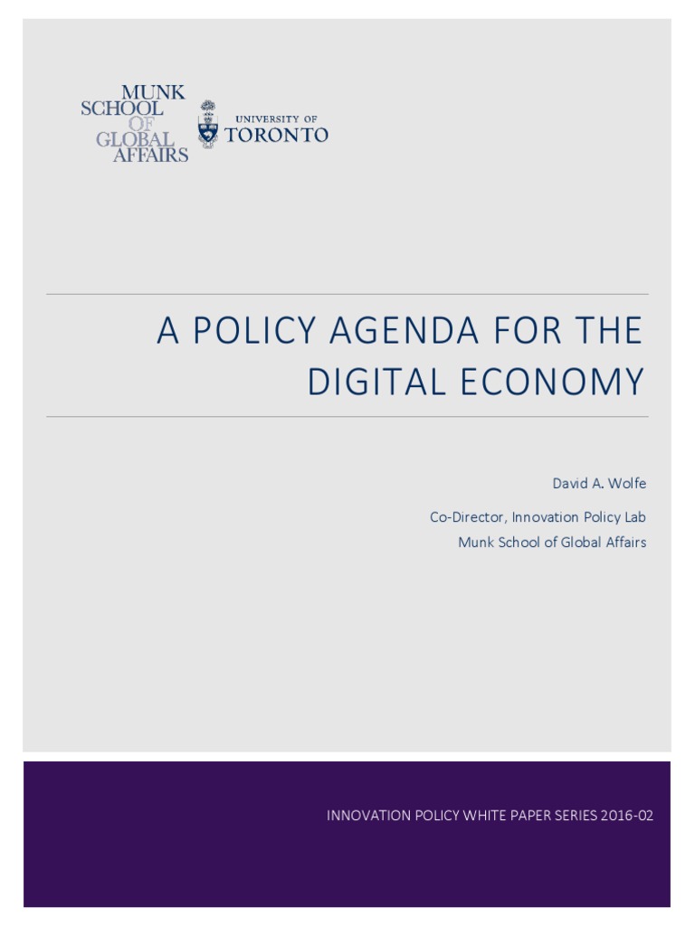 A Policy Agenda For The Digital Economy | PDF | Research And ...