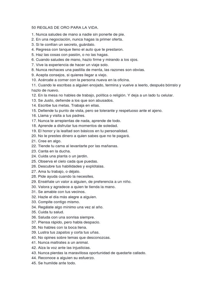 Reglas De Oro Para La Vida , La regla de oro bíblica para una vida ...